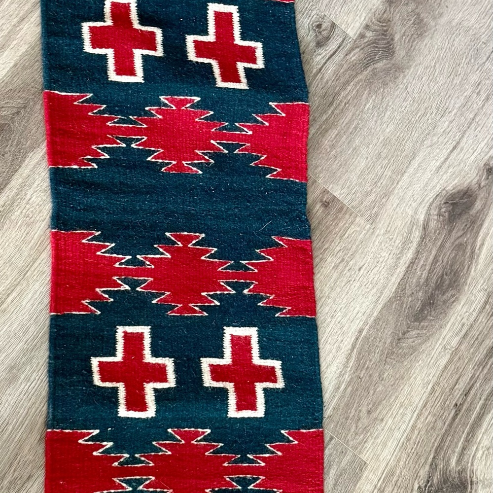 Southwestern Red and Blue Table Runner